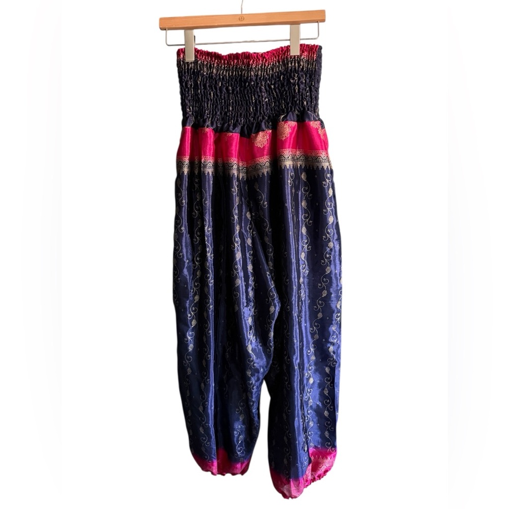 Silk Kantha-style pants